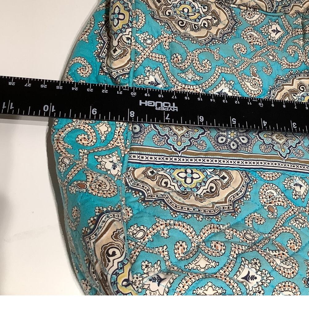 Vera Bradley Blue Beige Paisley Small Purse with Wear on Straps - Boho, Preppy - Picture 8 of 10